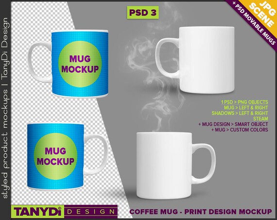 11oz Coffee Mug Photoshop Styled Mockup White Mug In Woman Etsy