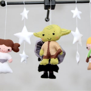 Baby Crib Mobile - Star Wars Mobile - Nursery Star Wars Mobile - Darth Vader,Yoda,Leia,Luke Skywalker,TIE Fighter- Kids Playroom Decor-
