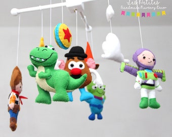 Toy Story baby Mobile - Nursery Toy Story Mobile - Woody,Potato Head,Buzz Lightyear,T-Rex, Inspired toy story movie