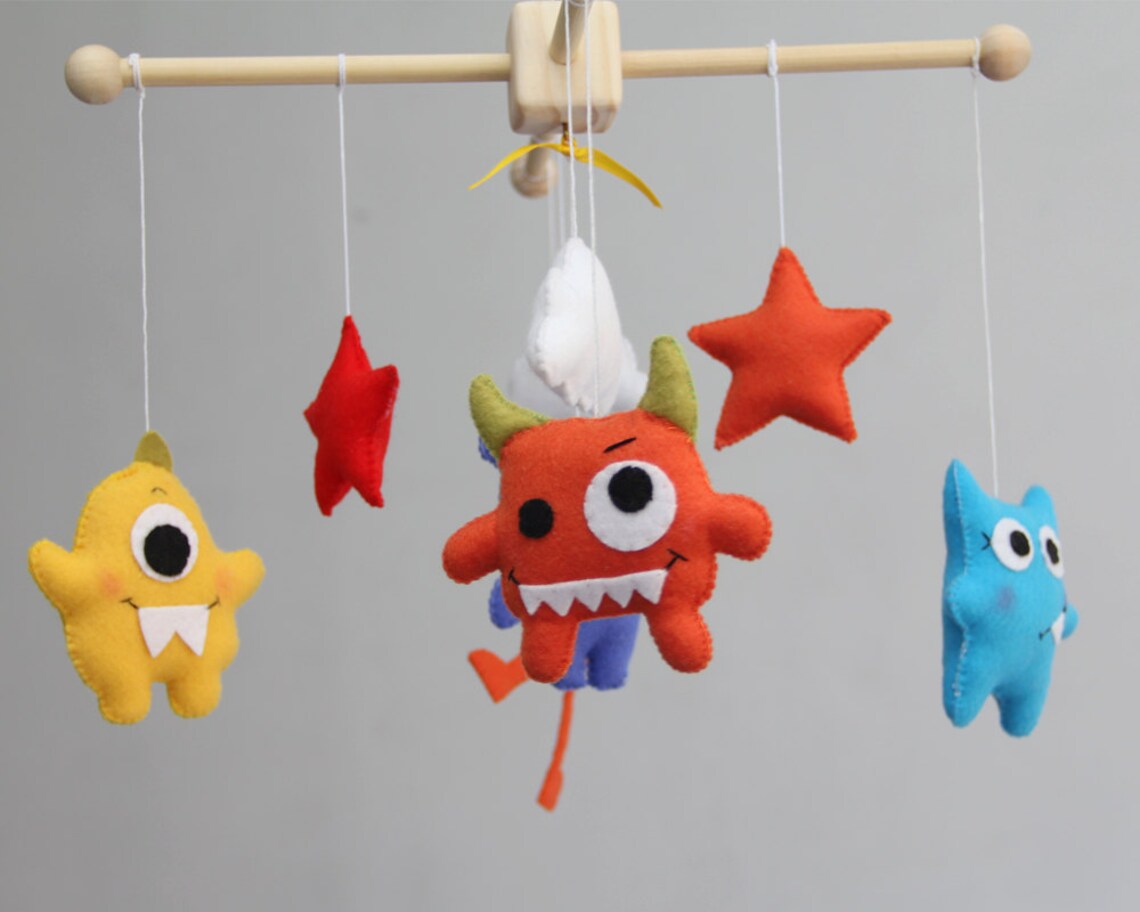 Baby Crib Mobile Baby Mobile monster Baby Crib Mobile Etsy