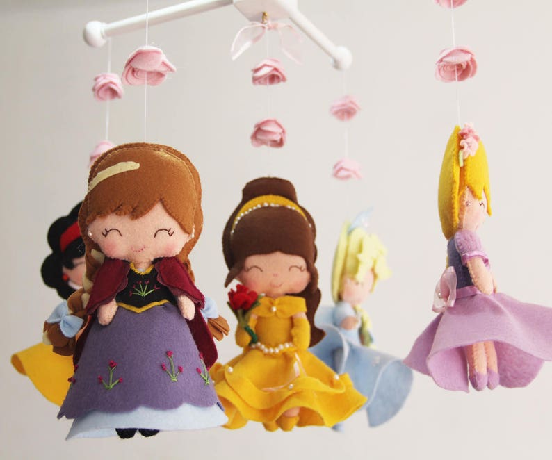 Baby Crib Mobile Princess Nursery Princess Mobile Etsy