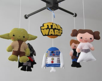 Star Wars Baby Mobile - Nursery Star Wars Mobile - Darth Vader,Yoda, R2D2