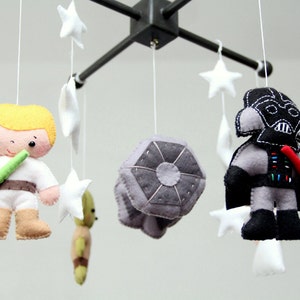 Baby Crib Mobile - Star Wars Mobile - Nursery Star Wars Mobile - Darth Vader,Yoda,Leia,Luke Skywalker,TIE Fighter- Kids Playroom Decor-