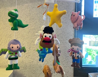 Handmade Toy Story Baby Crib Mobile – Woody, Buzz, Rex