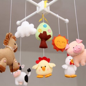 Baby Crib Mobile ,Farm Friends-Lovely Farm -Baby Girl Mobile, Mobile Nursery farm Animals
