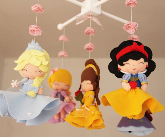 Snow White Mobile, Baby Crib Mobile, Nursery Inspired by Princess