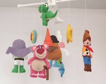 Toy Story baby Mobile - Nursery Toy Story Mobile - Woody,Potato Head,Buzz Lightyear,T-Rex, Inspired toy story movie