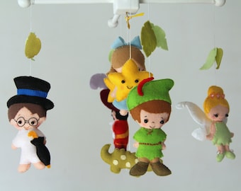 Peter Pan Baby Mobile-Baby Mobile ,Baby Crib Mobile , Peter Pan baby Crib Mobile-