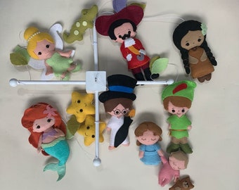 Peter Pan Mobile-Baby Mobile ,Baby Crib Mobile , Peter Pan baby Crib Mobile-