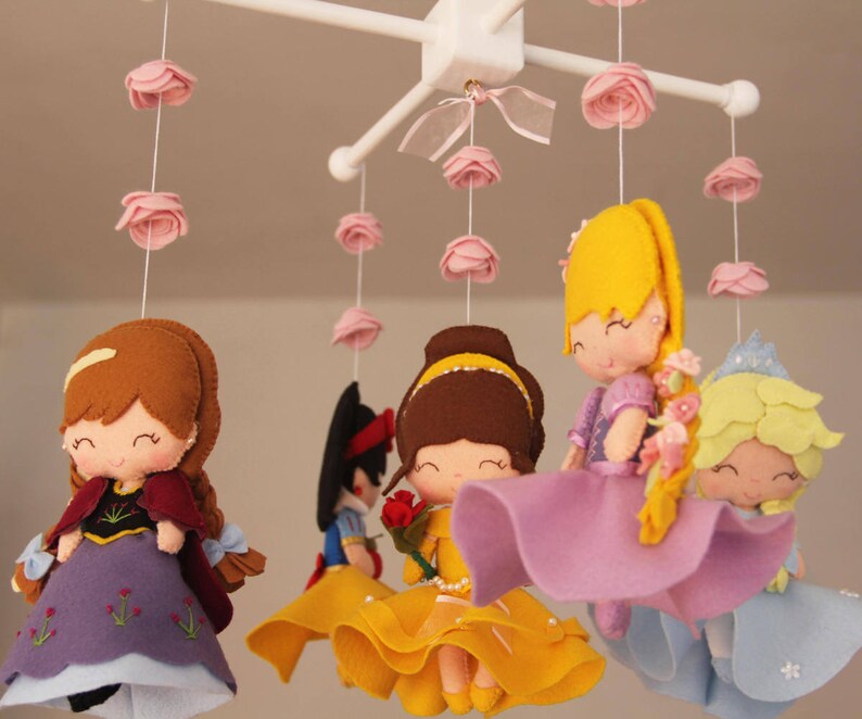 Baby Crib Mobile Princess Nursery Princess Mobile Etsy