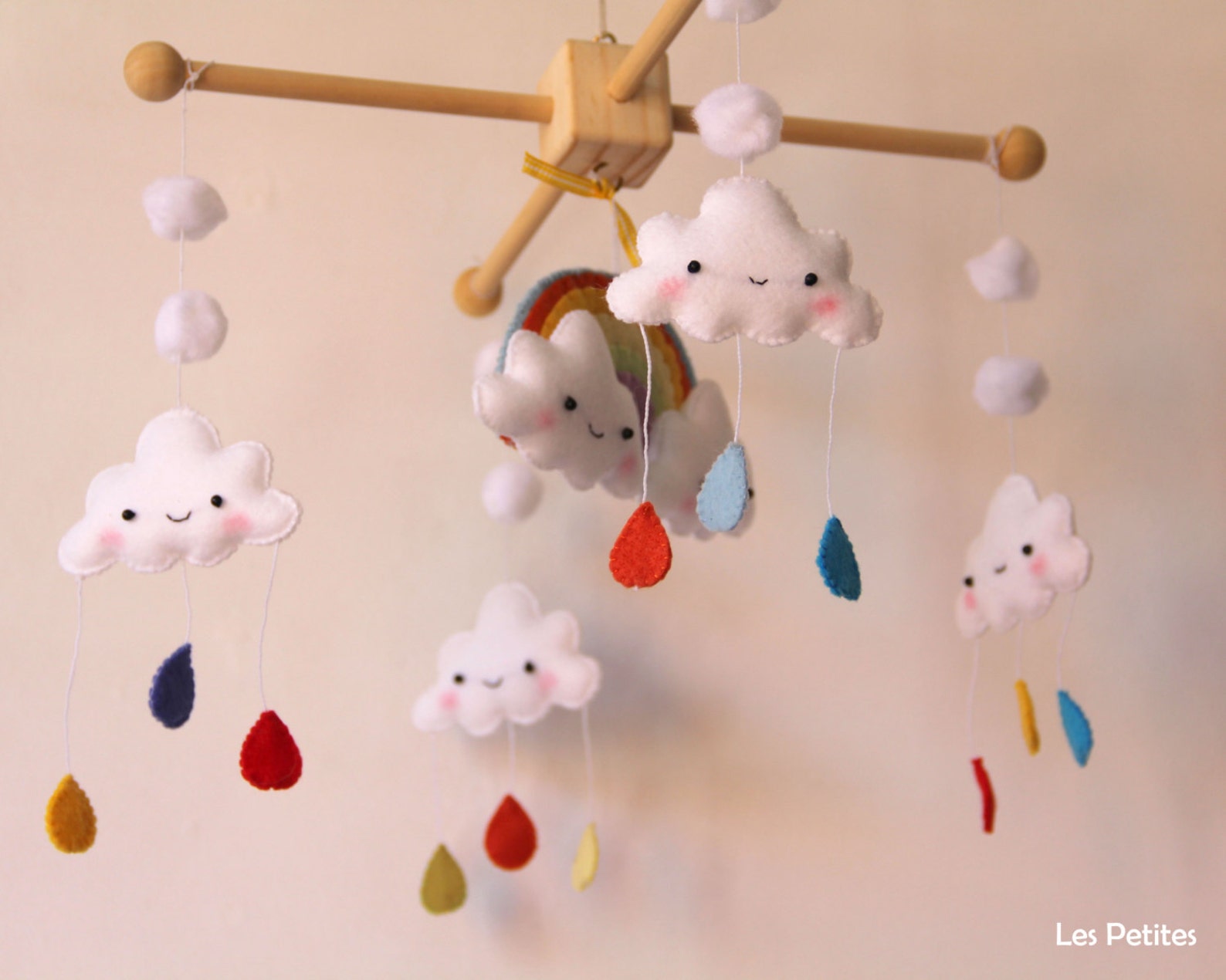 Baby Crib Mobile Baby Mobile Rainbow and Clouds Baby Crib Etsy