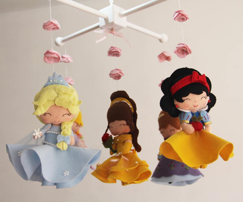 Baby Crib Mobile Princess Nursery Princess Mobile Etsy