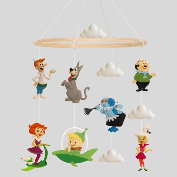 The Jetsons Baby Mobile – Handmade Felt Nursery Decor-space Baby