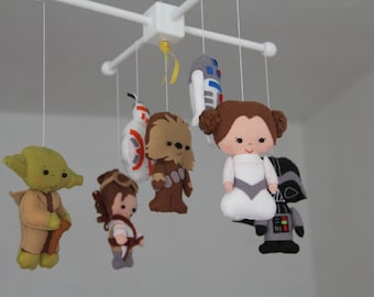 Handmade Star Wars Baby Mobile – Nursery Decor with Felt Characters