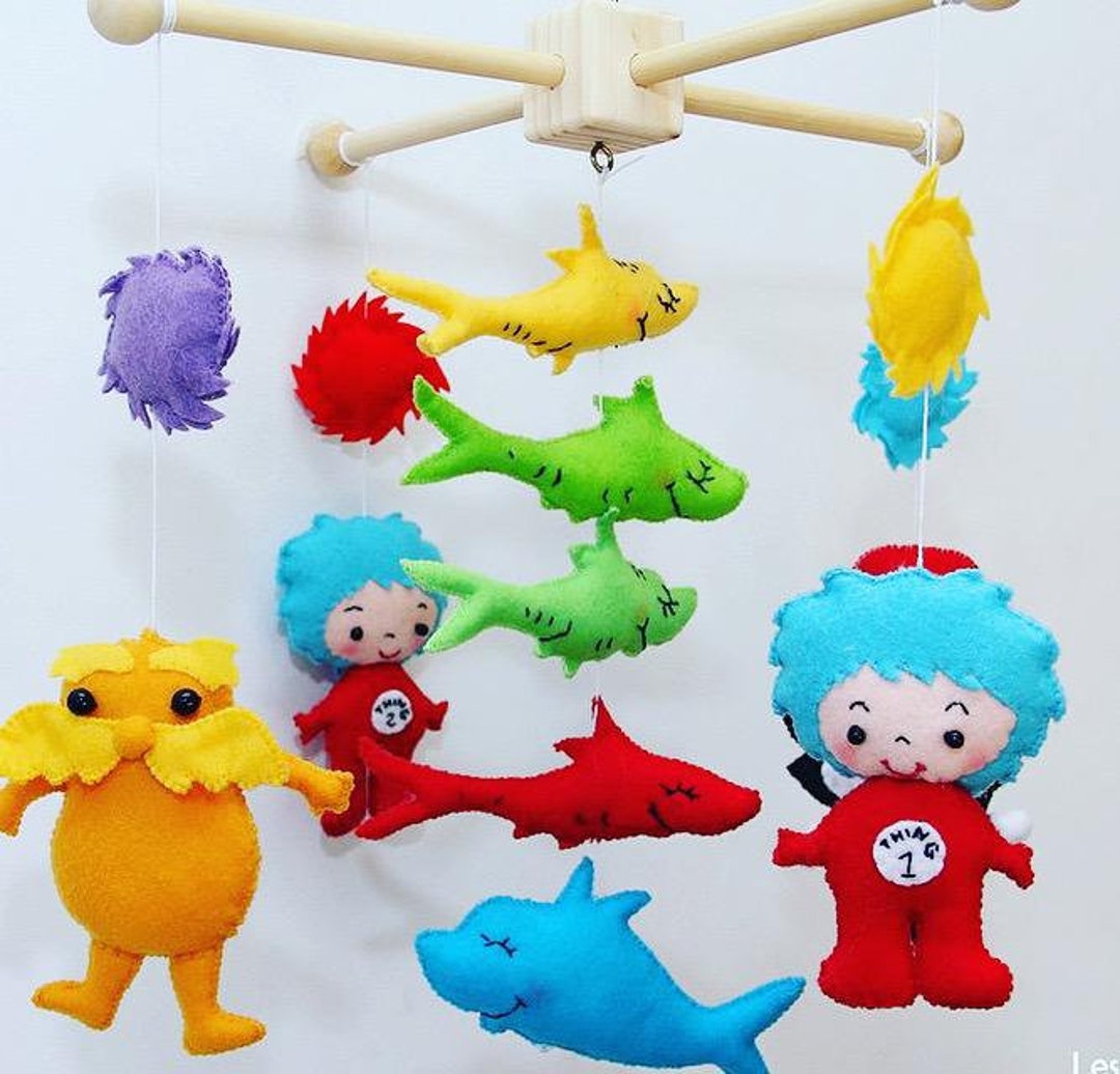 Dr. Seuss Felt Baby Mobile – Handmade Nursery Decor, Thing 1 & Thing 2 ...