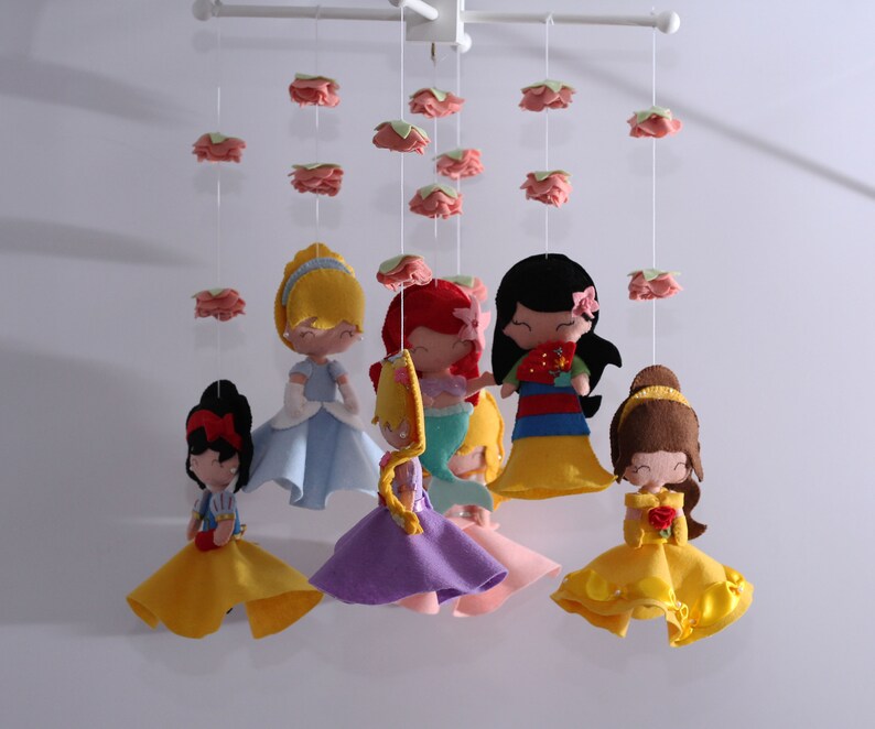 Baby Crib Mobile Princess Nursery Princess Mobile Etsy