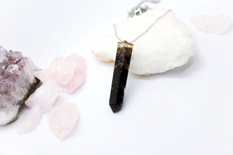 Orgone Necklace Black Tourmaline Orgonite Pendant EMF Protection Jewelry Boho Necklace Silver Metaphysical Gifts Orgonite