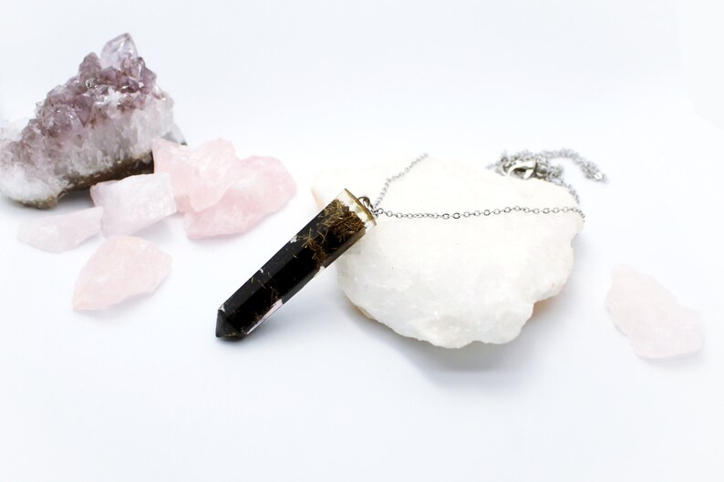 Orgone Necklace Black Tourmaline Orgonite Pendant EMF Protection Jewelry Boho Necklace Silver Metaphysical Gifts Orgonite