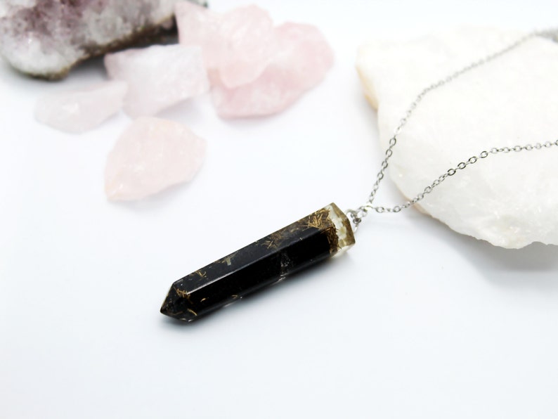 Orgone Necklace Black Tourmaline Orgonite Pendant EMF Protection Jewelry Boho Necklace Silver Metaphysical Gifts Orgonite