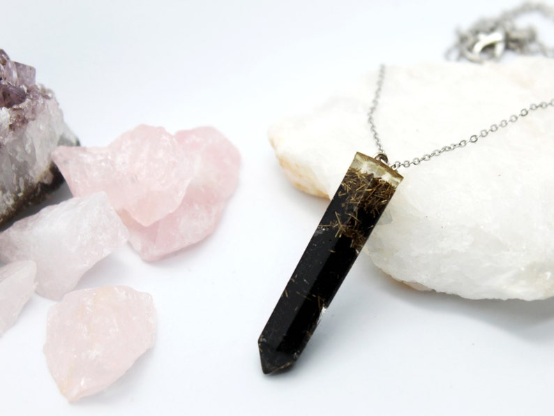 Orgone Necklace Black Tourmaline Orgonite Pendant EMF Protection Jewelry Boho Necklace Silver Metaphysical Gifts Orgonite