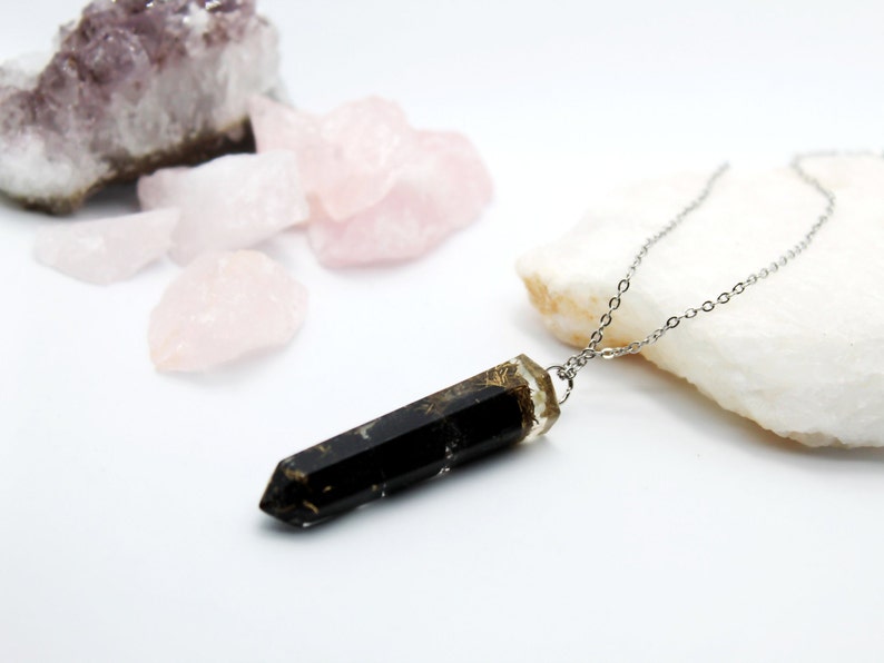 Orgone Necklace Black Tourmaline Orgonite Pendant EMF Protection Jewelry Boho Necklace Silver Metaphysical Gifts Orgonite