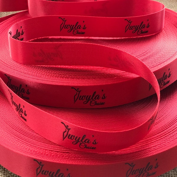 Personalized Custom Printed GrosGrain Ribbon, Full Color Printed Grosgrain Ribbon, Washable Permanent Ink, Custom Printed Ribbon