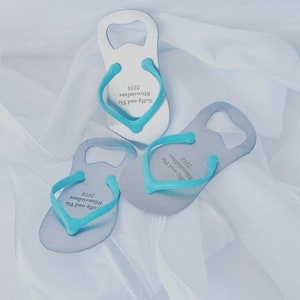 Engraved Stainless Steel Flip Flop Bottle Opener, Engraved Bottle Opener, Wedding Favor, Beach Wedding Gift, Party Favor, Tradeshow Gift