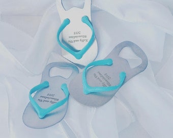 Gravierte Edelstahl Flip Flop Flaschenöffner, gravierte Flaschenöffner, Hochzeit Gunsten, Strand Hochzeitsgeschenk, Party gefallen, Messe Geschenk