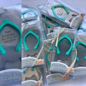 Engraved Stainless Steel Flip Flop Bottle Opener, Engraved Bottle Opener, Wedding Favor, Beach Wedding Gift, Party Favor, Tradeshow Gift