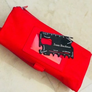 Personalizar su negro de acero inoxidable tarjeta de crédito multi herramienta, regalos de los novios, regalo del día de los padres, regalo de papás