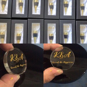 Personalized  Crystal Wine Stoppers, Custom engraved Wine Stoppers, Wine Lover Gift, Party Favors, Photo Print Crystal Stopper
