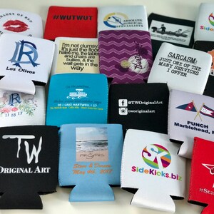 50 Custom Full color Sublimation Printed Neoprene Can Coolers, Custom Full Color Printed Can Cooler,Drink holder, Wedding Favors,Party Favor