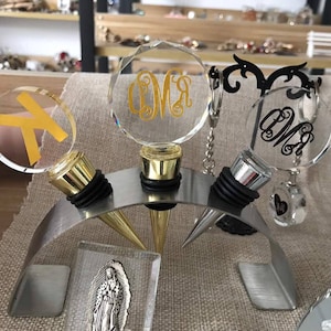 Full Color Personalized Crystal Wine Stoppers, Company Gift, Corporate Gifts, Wine Stopper Wedding Favors, Party Favors, Custom Engraved