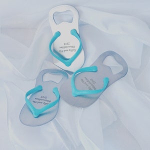 Engraved Stainless Steel Flip Flop Bottle Opener, Engraved Bottle Opener, Wedding Favor, Beach Wedding Gift, Party Favor, Tradeshow Gift