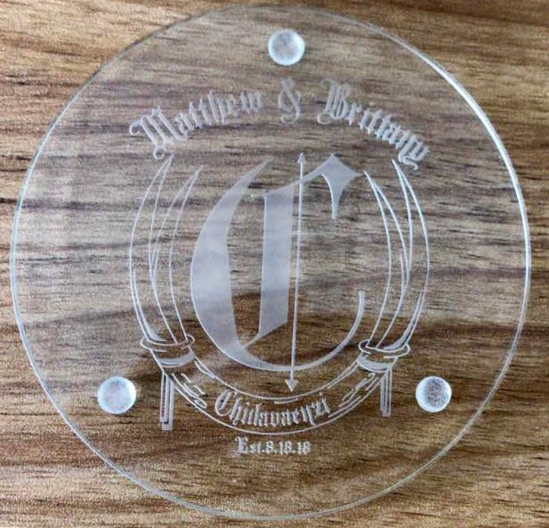 Wedding Favor Custom Engraved Glass Coasters Personalized Etsy