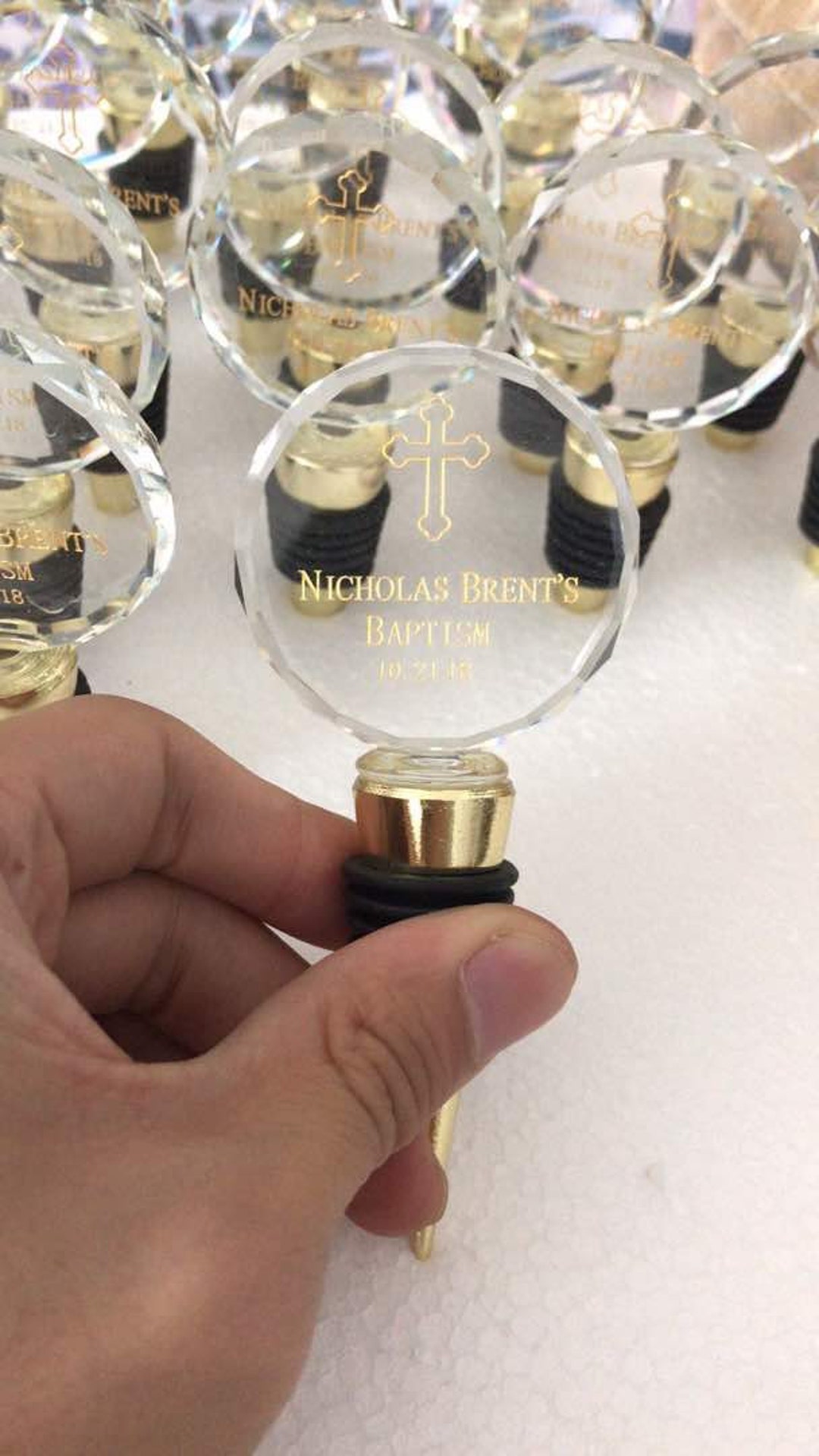 Personalized Crystal Wine Stoppers, Company Gift, Corporate Gifts, Wine