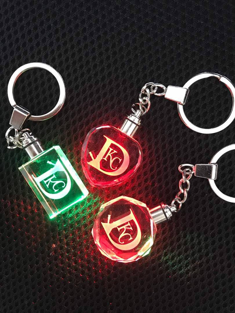 Personalized LED Light Crystal Keychains Personalized Gifts Etsy