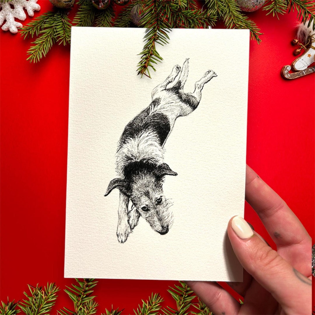 Custom Ink Pet Portrait, Hand Drawn A6, Personalized Dog Art - Etsy