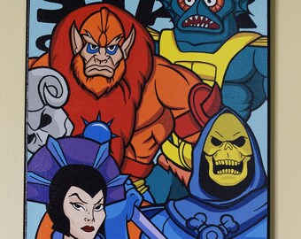 Skeletor characters - hand painted acrylic canvas