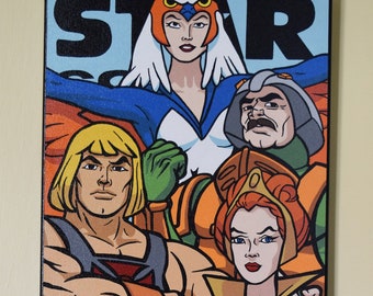 He-Man characters - hand painted acrylic canvas