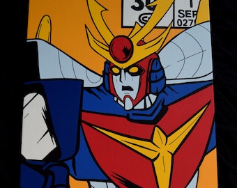 The unbeatable Daitarn 3 corner box - hand-painted acrylic canvas
