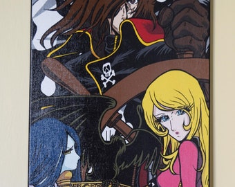 Captain Harlock - hand painted pop art canvas