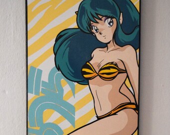 Lamù - Lum - Urusei Yatsura - hand painted acrylic canvas