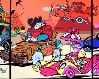 Wacky Races - set of 4 canvases