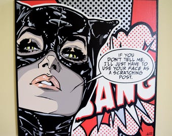 Catwoman - hand-painted acrylic canvas