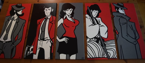 Lupin Iii Series 5 Canvases Lupin Jigen Goemon Fujiko Etsy