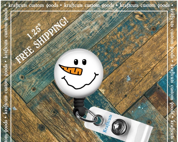 Retractable ID Badge Reels - Snowman. Great gift for Doctors, nurses, teachers and corporate employees! FREE SHIPPING