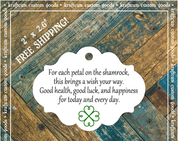 Irish Blessing Favor Tags #605 for Irish Wedding, Anniversary Party, Birthday Party FREE SHIPPING!