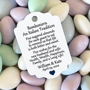 Jordan Almond Favor TAGS ONLY 1139 image 1