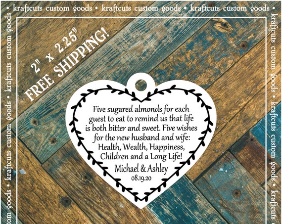 Jordan Almond Favor Tags #922 FREE SHIPPING!